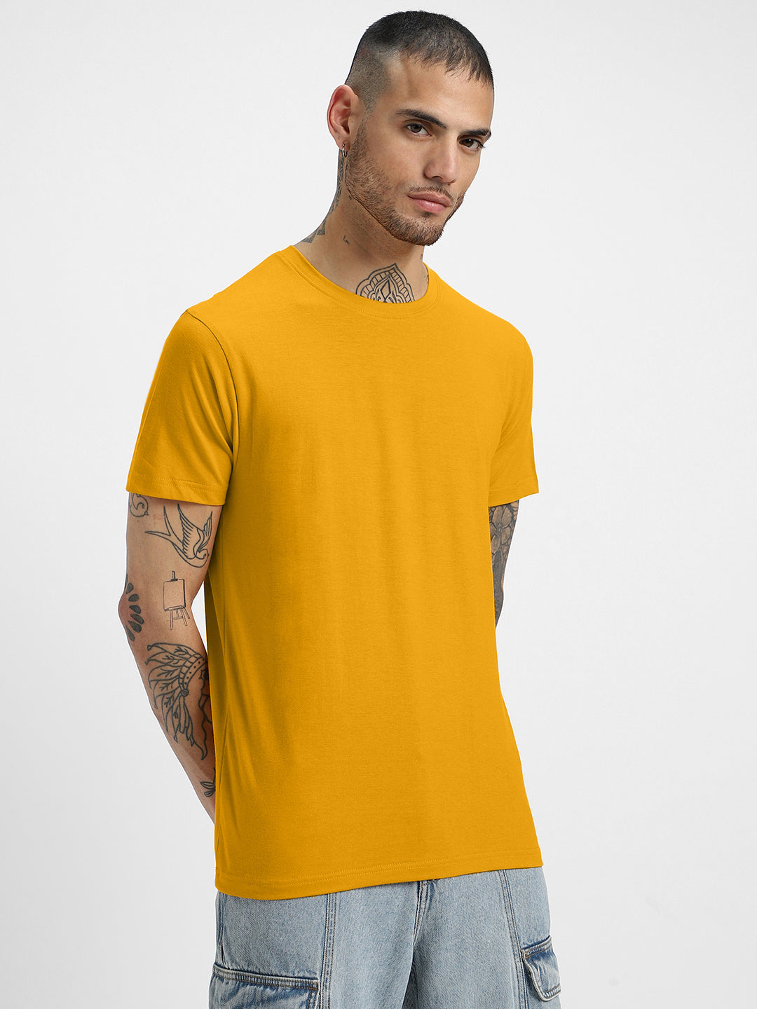 Mustard Plain Men's Tshirt