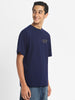 Level Up Navy Oversized Graphic Back Printed Boys T-shirt