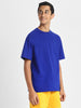 Royal Blue Solid Oversized Boys T-shirt