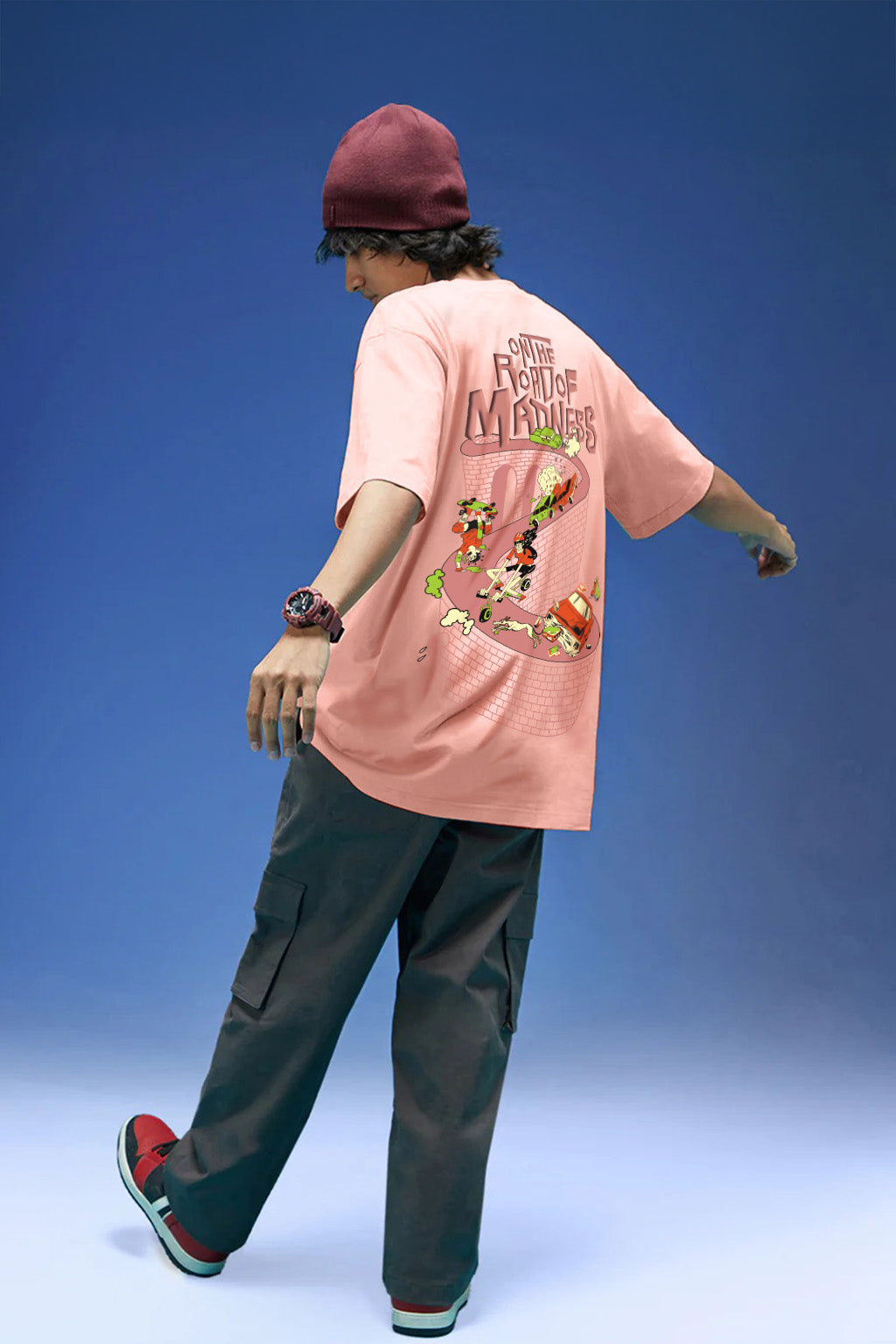 Madness Rose Water Oversized Puff Printed Exclusive T-shirt