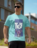 Twist Regular-Fit Blue Full Front Graphic Printed Tshirt