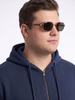 Navy Ribbed Cuff Regular Fit Zip-Up Plus Size Hoodie
