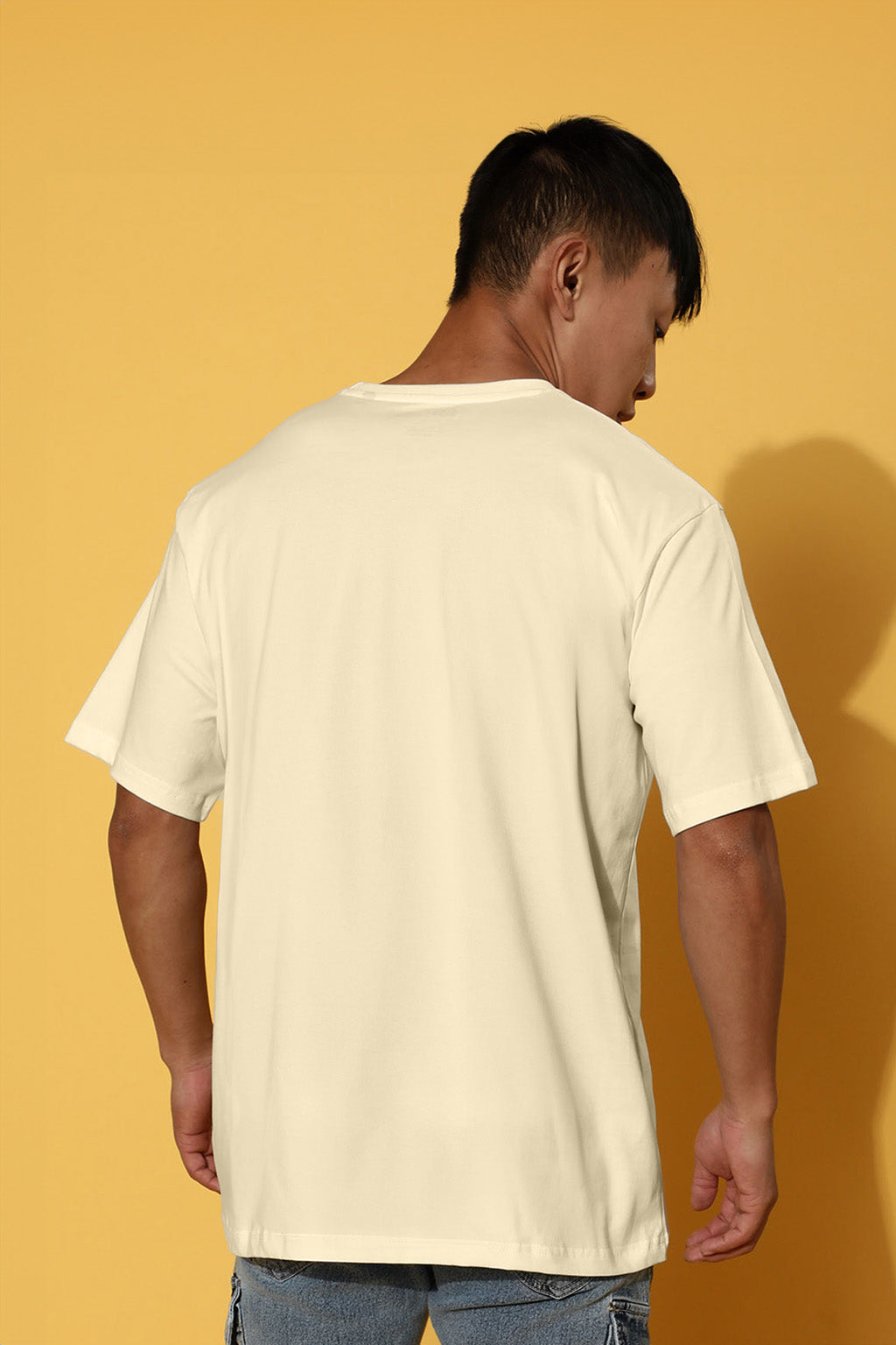 Grogu Swanwhite Oversized Back Graphic Printed Tshirt