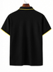 Black Pique Stripe Collar Regular Fit Tipping Polo T-shirt