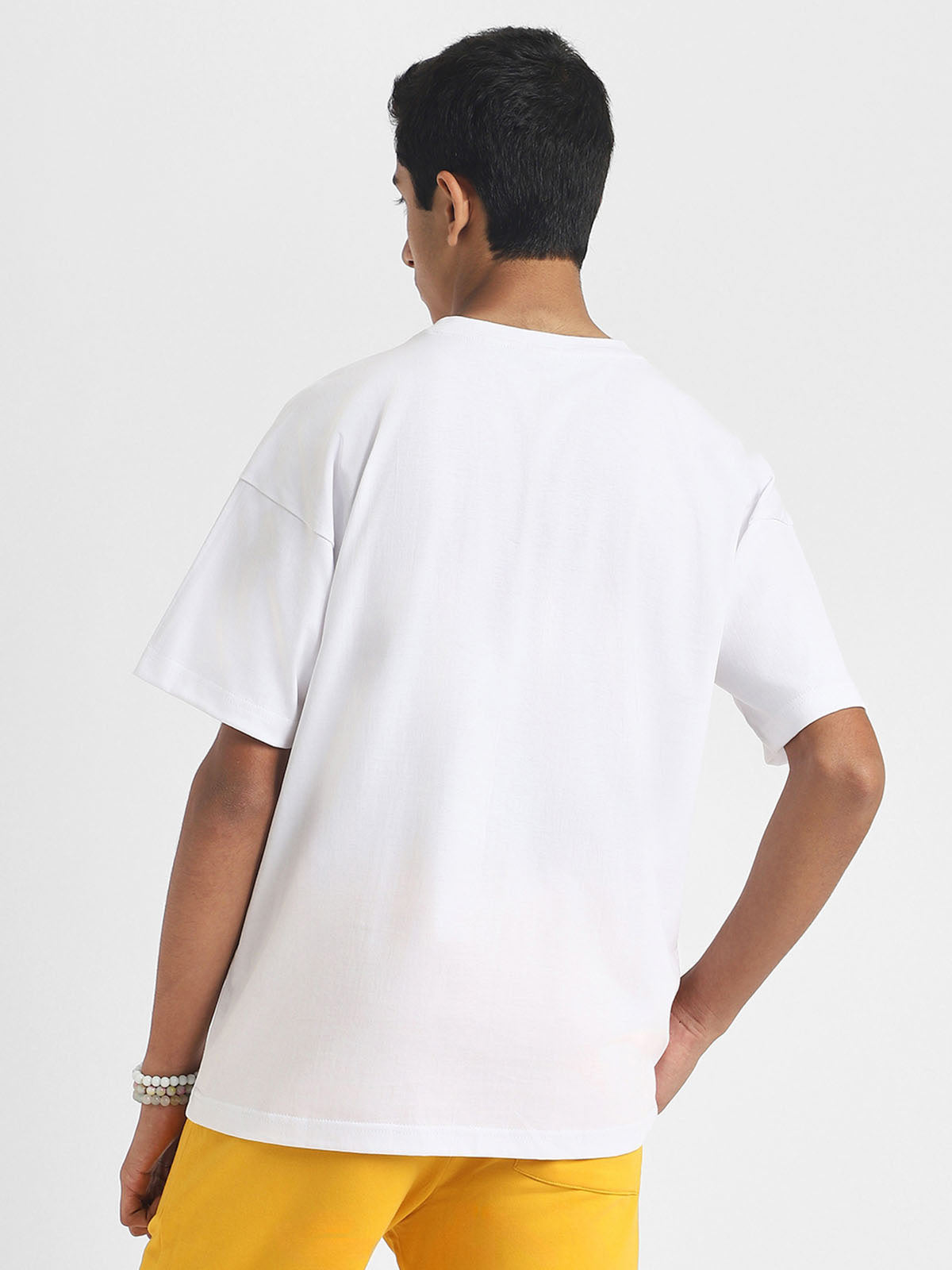Goal Time White Oversized Graphic Printed Boys T-shirt