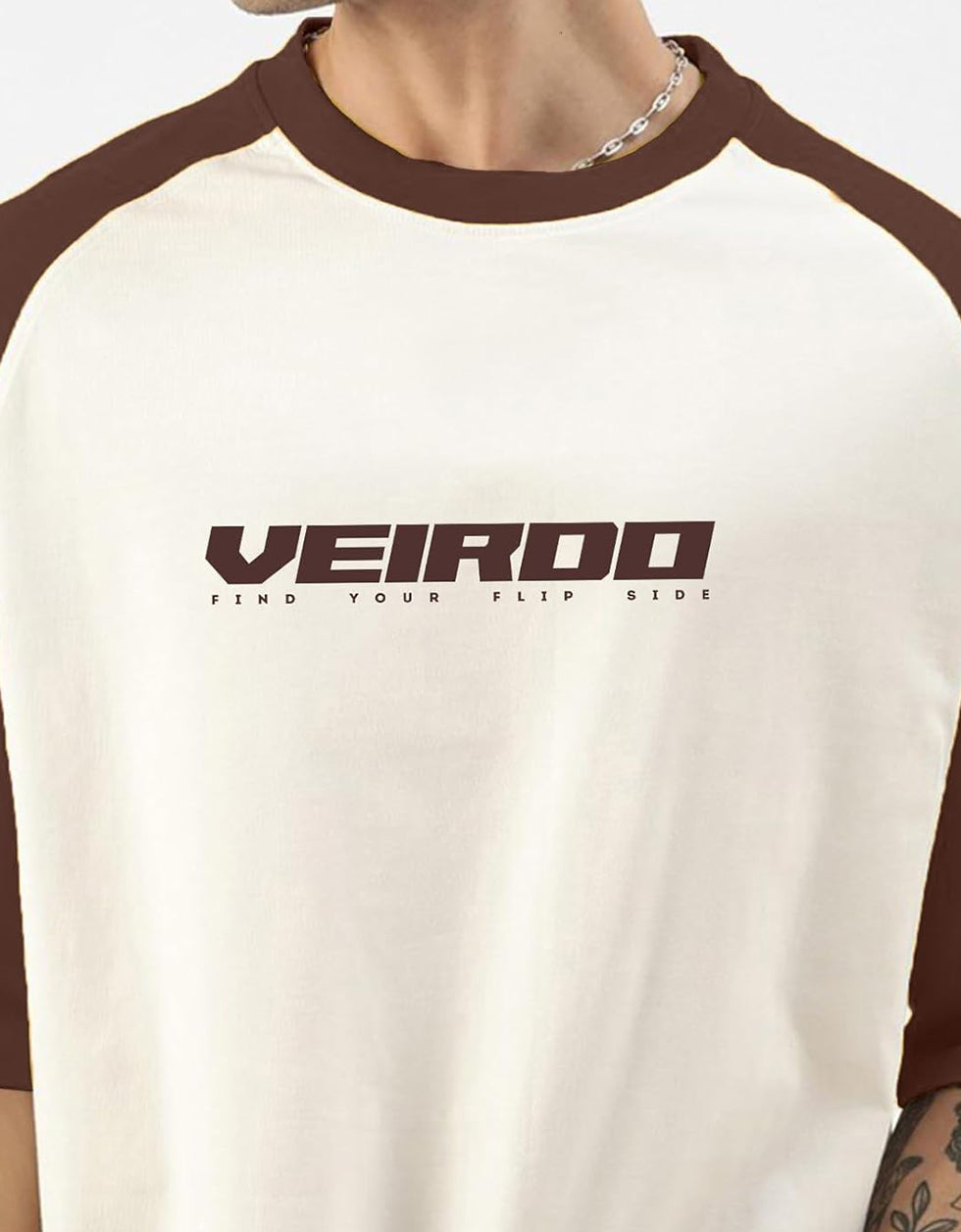 Veirdo Browm & Swanwhite Raglan Full Sleeve Printed T-shirt