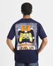 Level Up Navy Oversized Graphic Back Printed Boys T-shirt