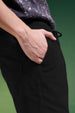 Black Lining Pattern Plain Corduroy Shorts