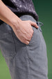 Dark Grey Lining Pattern Plain Corduroy Shorts