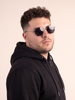 Black Ribbed Cuff Regular Fit Zip-Up Plus Size Hoodie