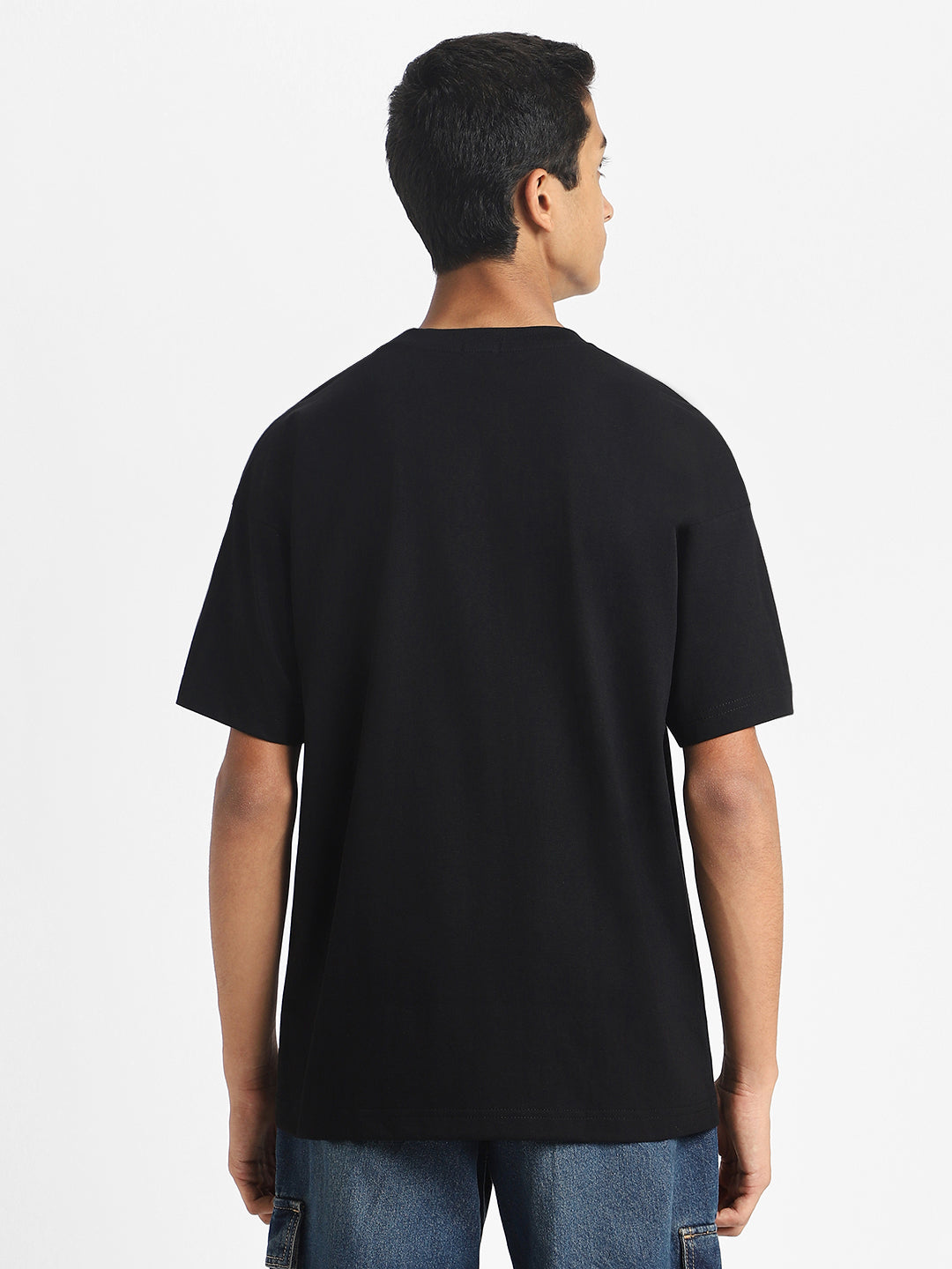 Black Oversized Plain Boys T-shirt