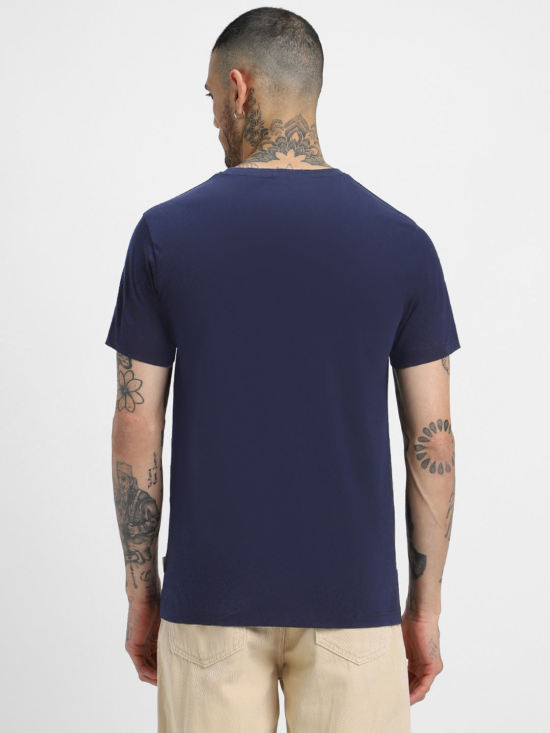 Buy Now! Veirdo Men's Navy Plain T-shirt | Round Neck | Pure Cotton