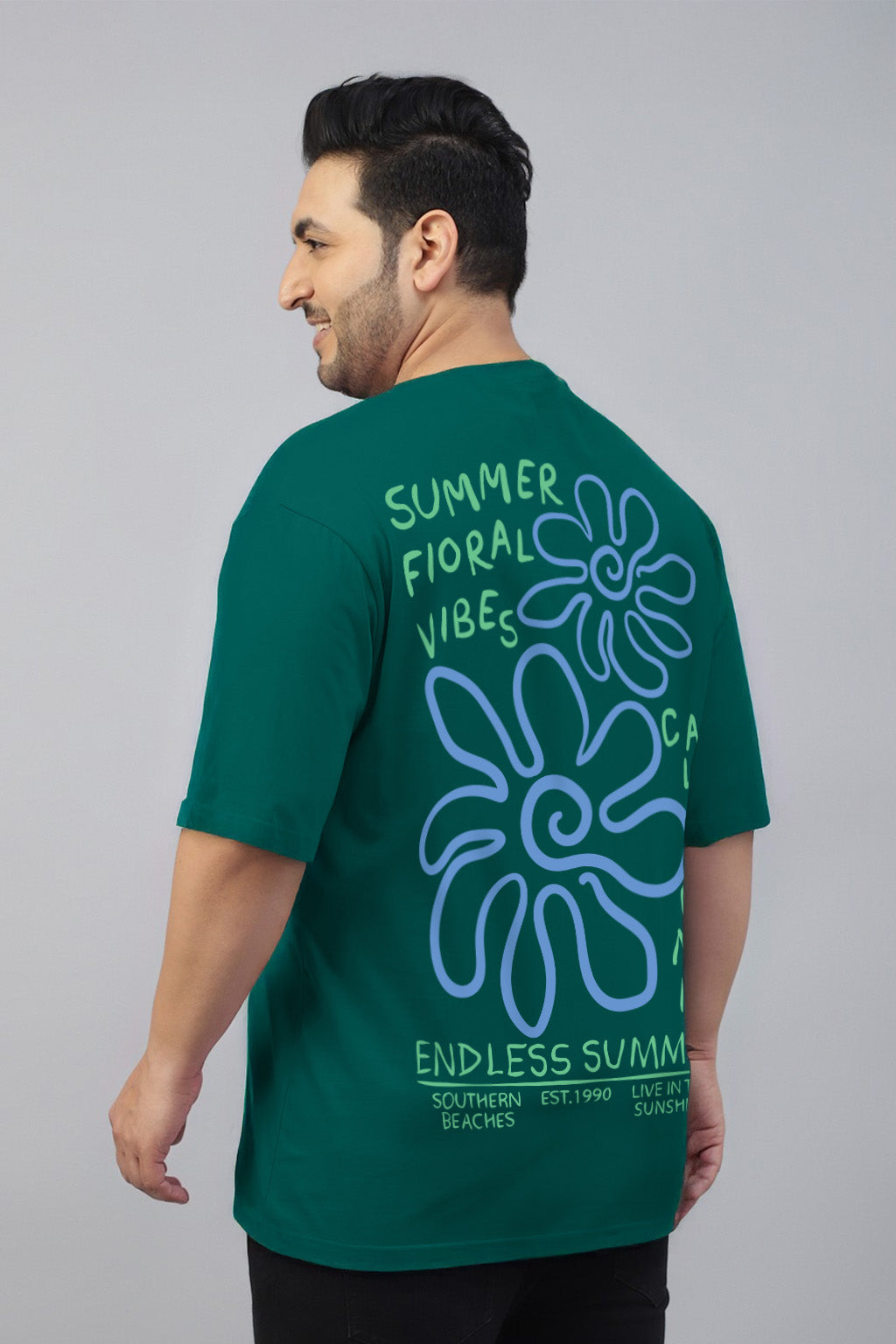 Endlesss Summer Green Graphic Printed Plus Size T-shirt