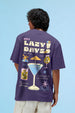Lazy Days Skipper Blue Oversized Puff Printed Exclusive T-shirt