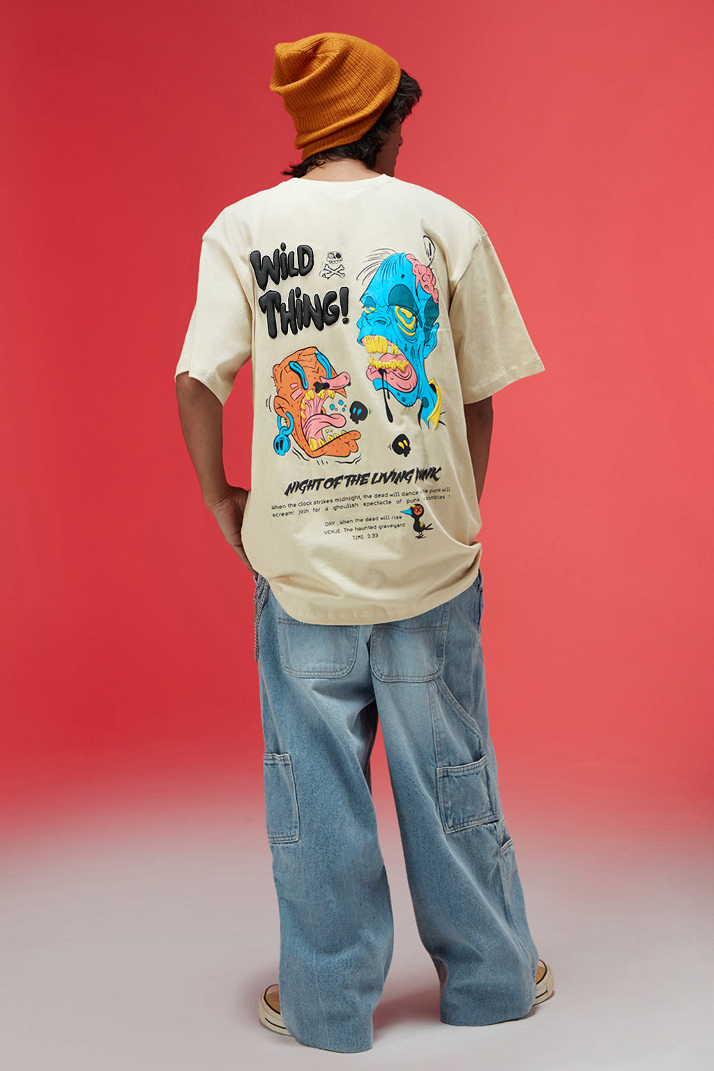 Wild Thing Swan White Oversized Puff Printed Exclusive T-shirt