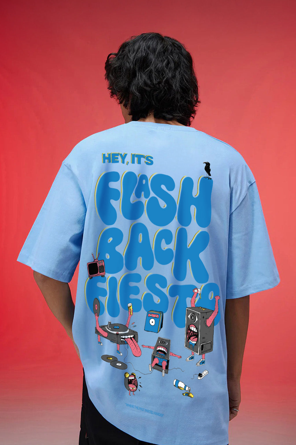 Flash Back Dutch Canal Oversized Puff Printed Exclusive T-shirt