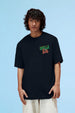 Chill Thrills Navy Oversized Puff Printed Exclusive T-shirt