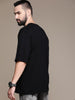 VEIRDO Black Oversized Front Graphic Tshirt