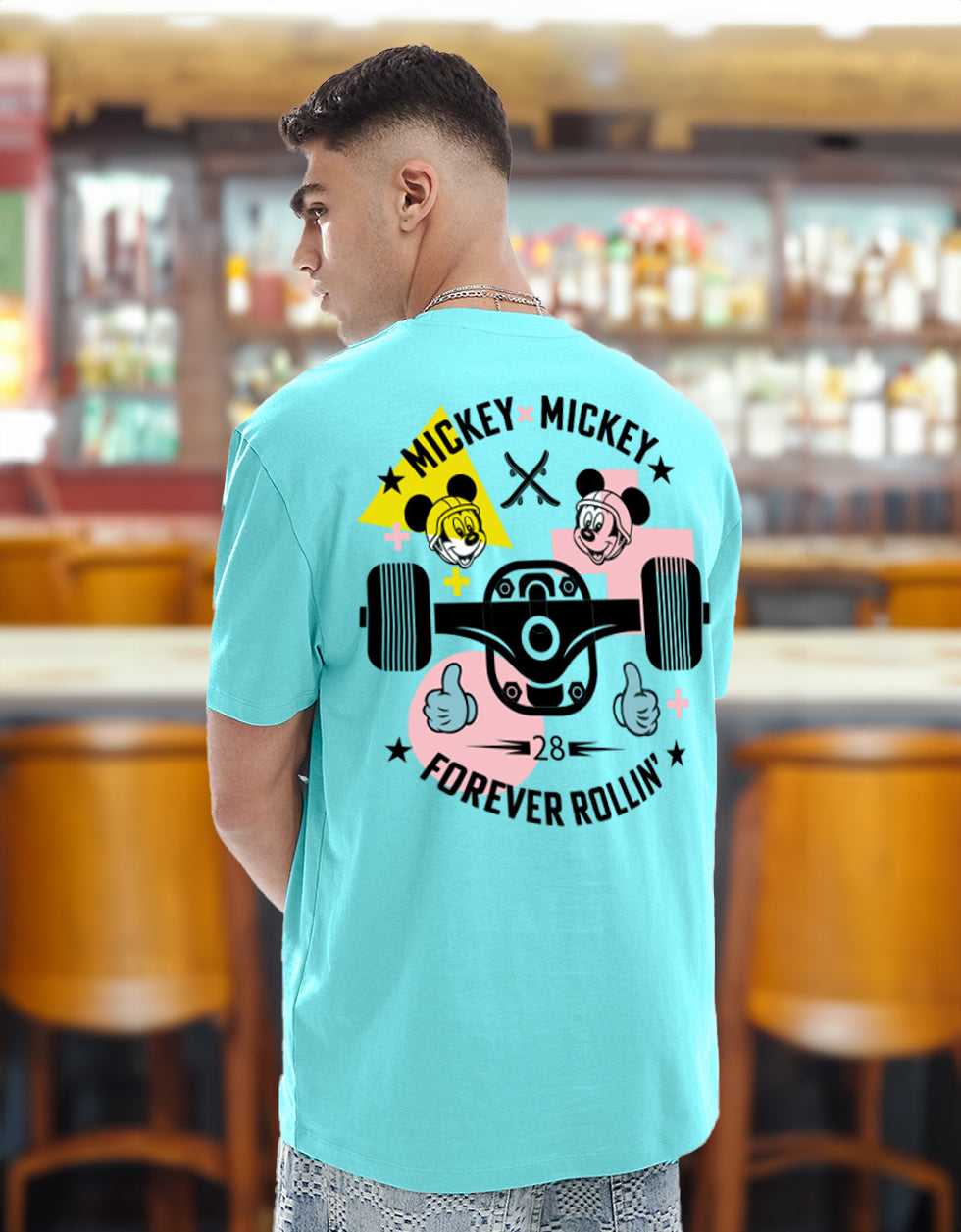 Disney Blue Regular Fit Back Graphic Printed Tshirt