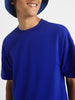 Royal Blue Solid Oversized Boys T-shirt