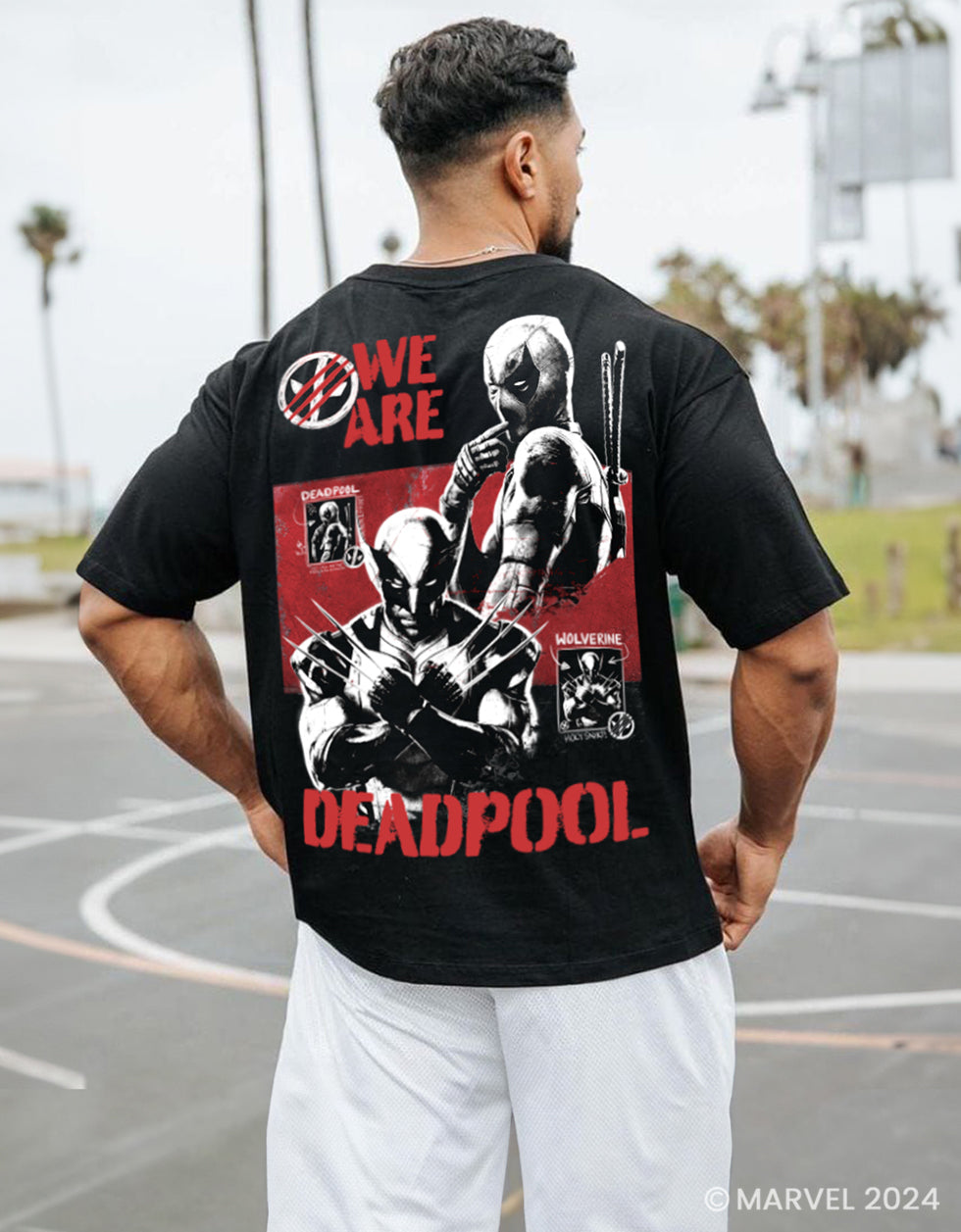 I AM MARVEL JESUS Super Hero Black Oversized Deadpool T-Shirt