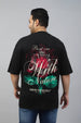 Be With Nature Black Graphic Printed Plus Size T-shirt