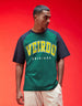 Veirdo Original Green Raglan Typography Printed Tshirt