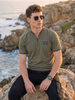 Essential Stripe Collar Olive Regular Fit Polo T-shirt