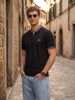 Essential Stripe Collar Black Regular Fit Polo T-shirt