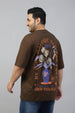 Grow Yourself Brown Graphic Printed Plus Size T-shirt