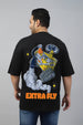 Extra Fly Black Graphic Printed Plus Size T-shirt