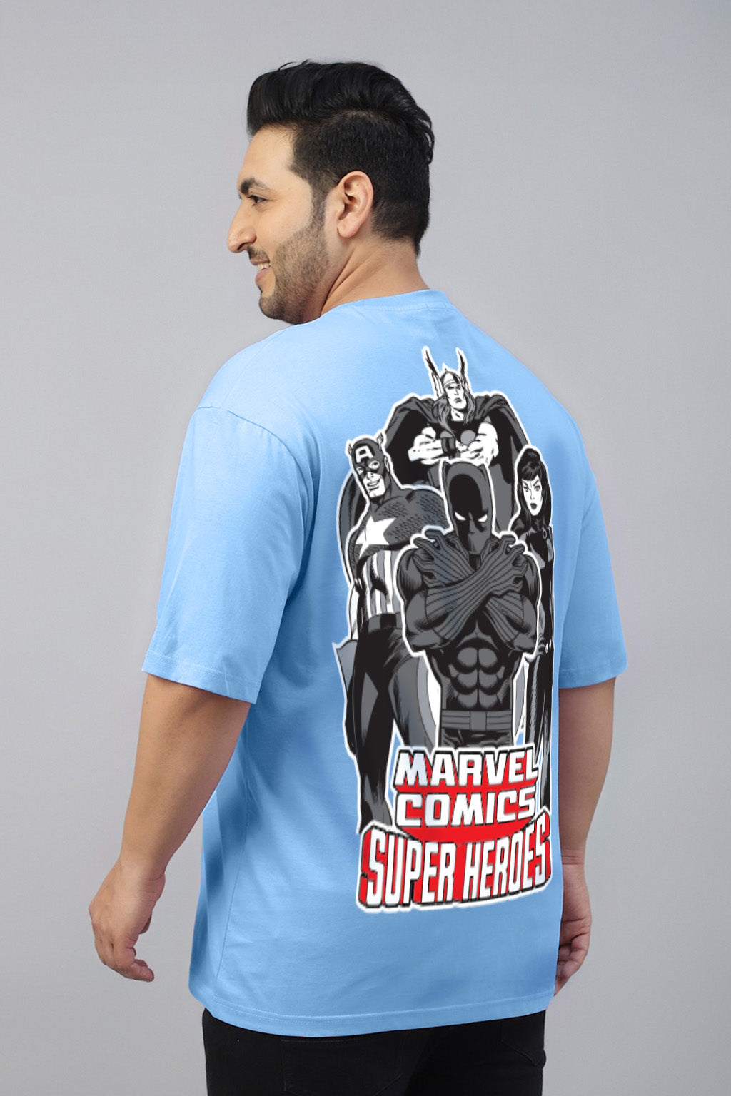 Super Heros Dutch Canal Graphic Printed Plus Size T-shirt