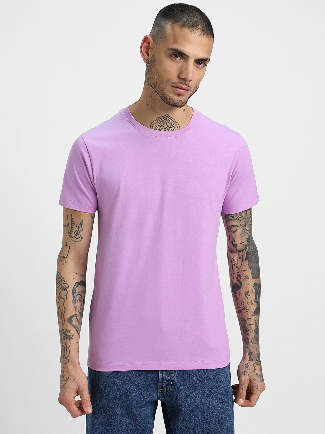 Lilac Solid Men's Tshirt