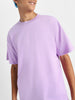 Lilac Solid Oversized Boys T-shirt