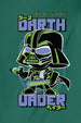 Darth Under Star Wars Green Oversized Back Graphic Printed Tshirt