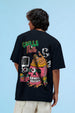 Chill Thrills Navy Oversized Puff Printed Exclusive T-shirt