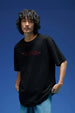 Strenght Black Oversized Puff Printed Exclusive T-shirt