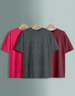 Pack of 3 Plain Oversized T-shirts: Maroon & Anthra & Vivamagenta