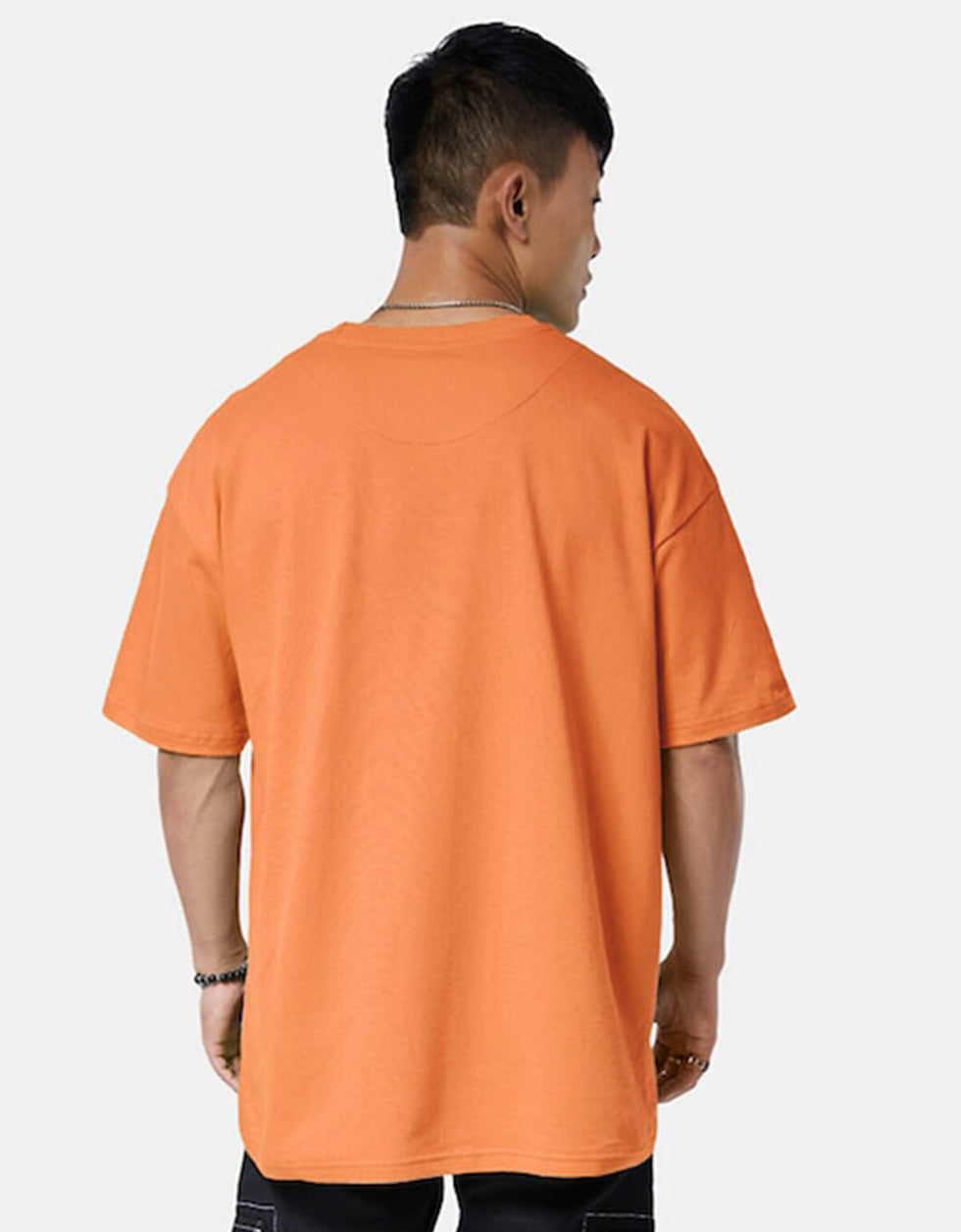 RHYTMIC Orange Oversized Typographic Front Printed Tshirt