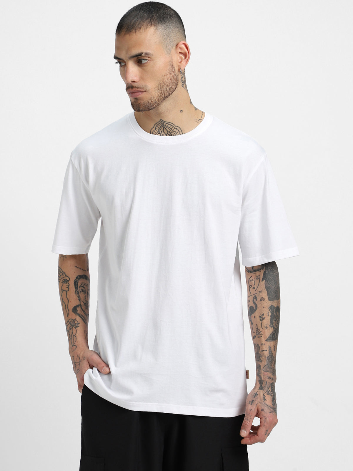 STAY WILD White Oversized Back Graphic Printed Tshirt