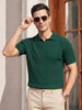 Green Ribbed Flatknit Textured Regular Fit Exclusive Polo T-Shirt
