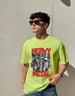 Heavy Metal Green Oversized Front Graphic Printed Tshirt