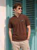 Essential Stripe Collar Brown Regular Fit Polo T-shirt