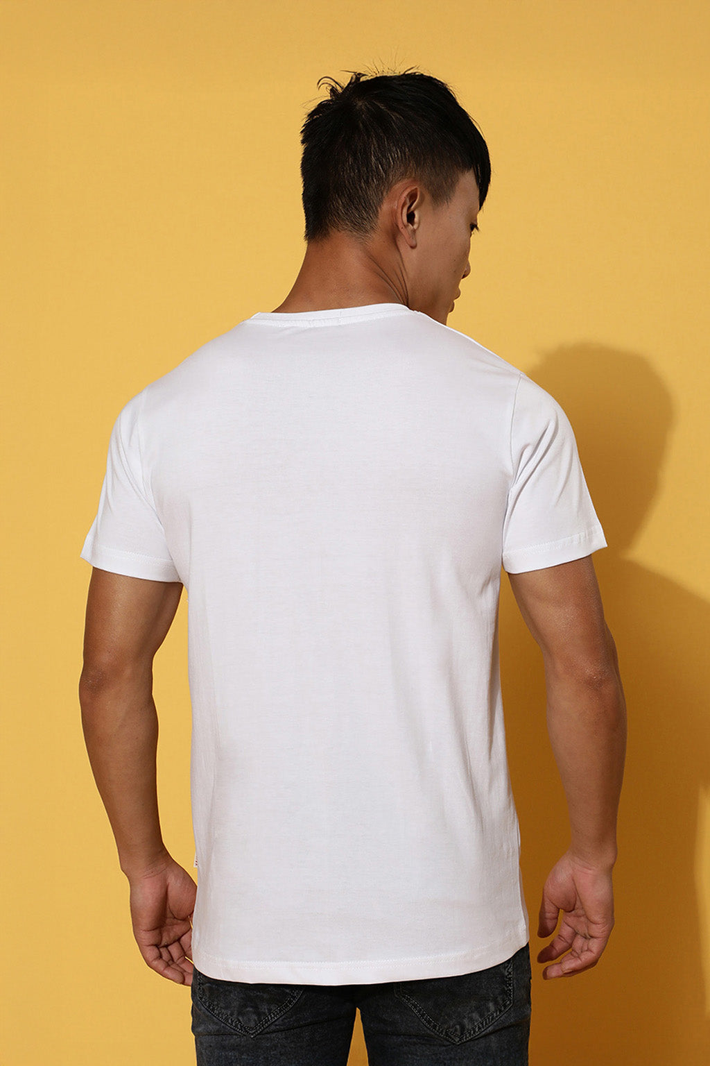 Desire White Regular Fit Printed T-shirt
