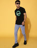 Veirdo Authentic Black Regular Fit Printed T-shirt