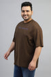 Don't Bother Brown Graphic Printed Plus Size T-shirt