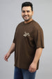 Grow Yourself Brown Graphic Printed Plus Size T-shirt