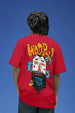 Stay Sick Red Oversized Puff Printed Exclusive T-shirt