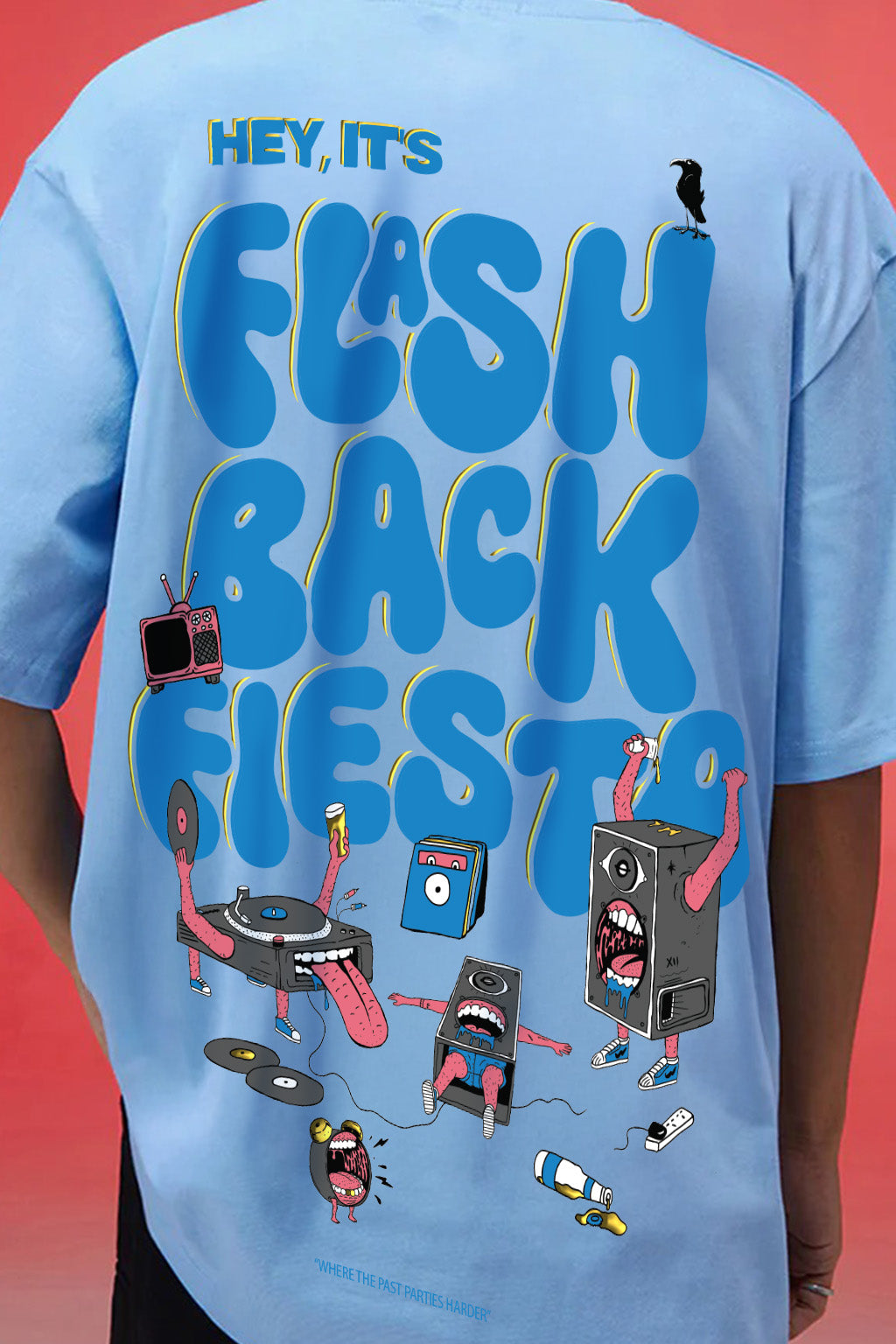 Flash Back Dutch Canal Oversized Puff Printed Exclusive T-shirt