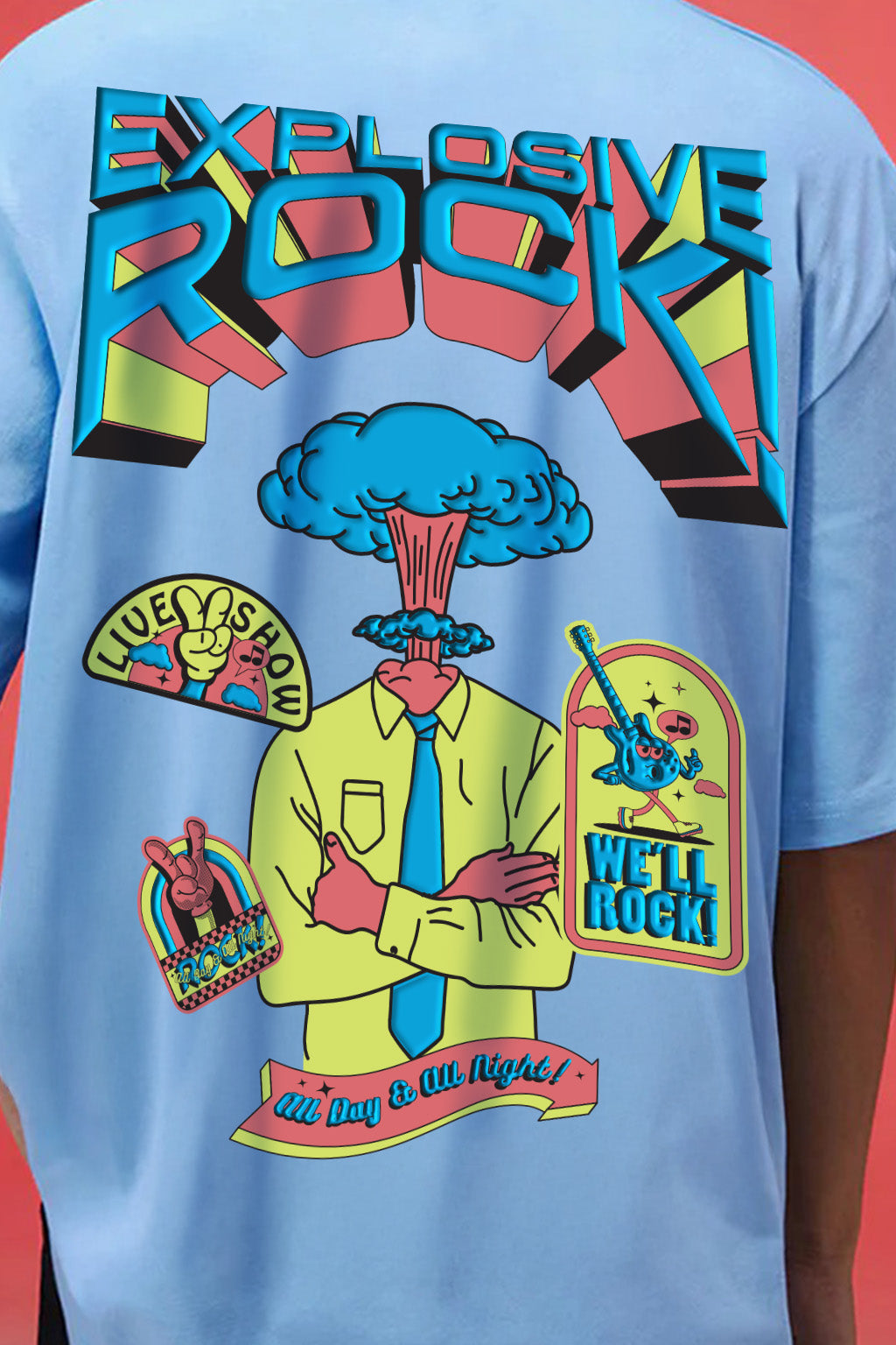 Explosive Dutch Canal Oversized Puff Printed Exclusive T-shirt